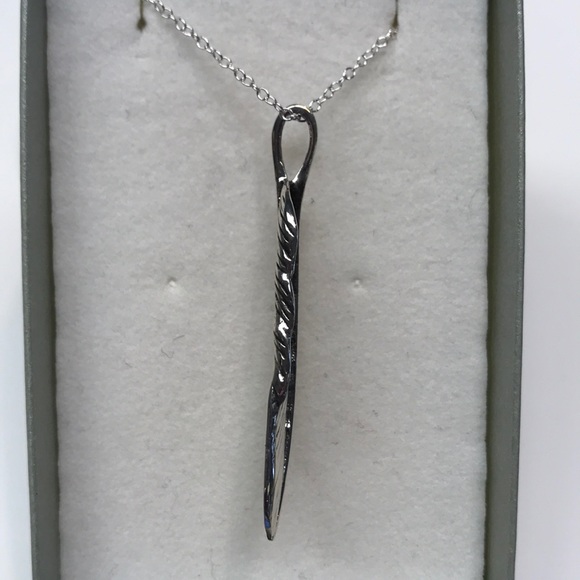 STERLING SILVER FEATHER PENDANT RETAIL 92.00 NWT - Picture 6 of 6